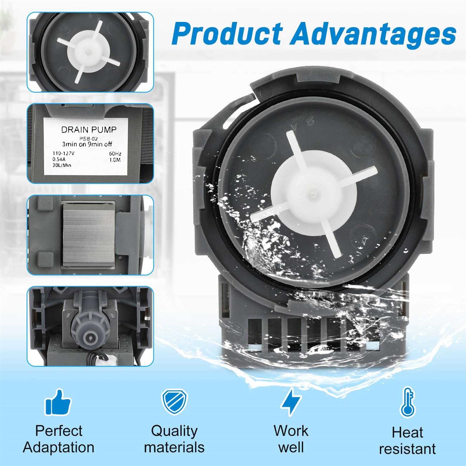 2023 DD31-00005A Dishwasher Drain Pump Compatible with Samsung Dishwashers Pump DD31-00005A Replaces Part Numbers DD81-01527A DW0005A Compatible - Cheap Fitting