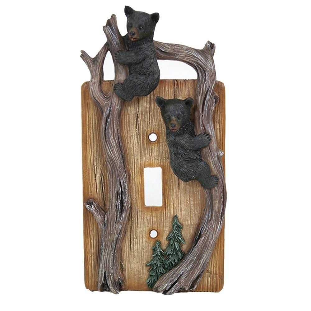 ONXIGLI Bears on Tree Limb Electrical Resin Switch Plate Cover - Cheap Fitting