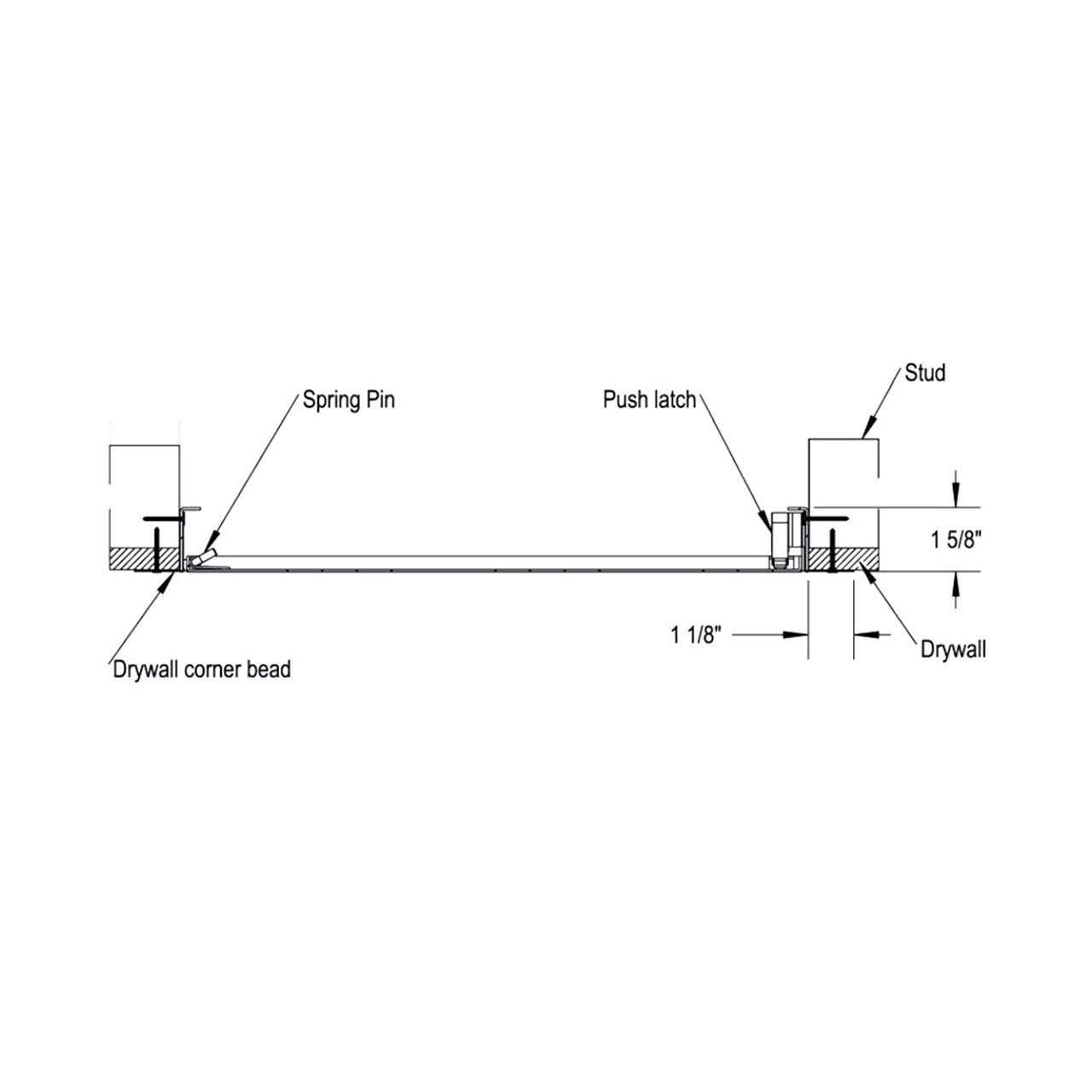 Cendrex Flush Panel with Concealed Latch and Drywall Flange - Cheap Fitting