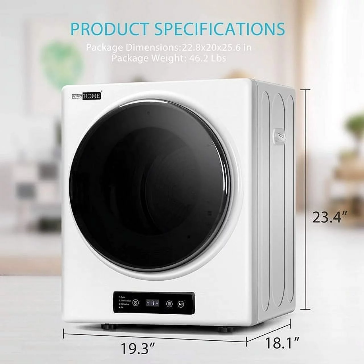 SPECSTAR 2.6 Cu.ft 9lbs Portable Laundry Dryer Machine, Front Load with Stainless Steel Drum, 2.6 Cu.ft 900W - Cheap Fitting