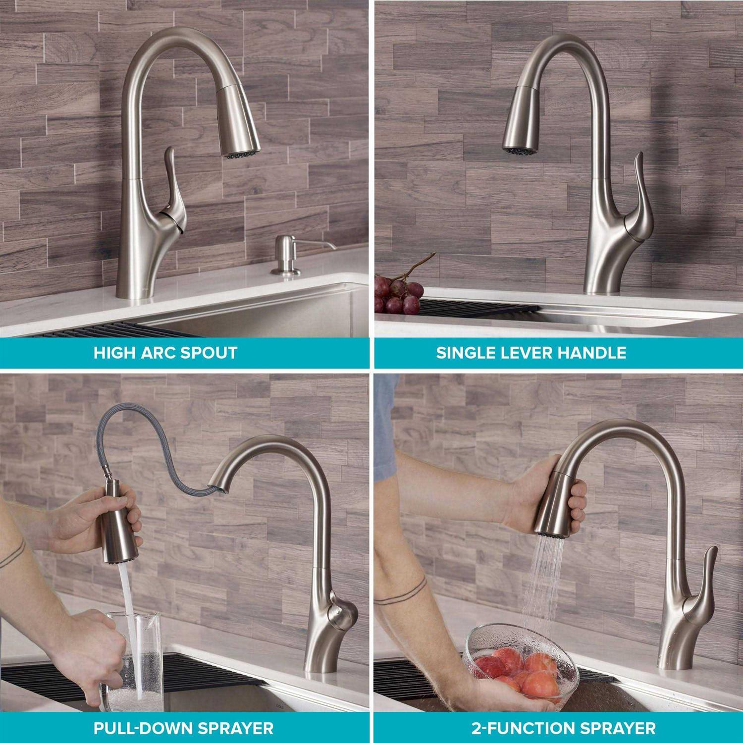 Kraus Merlin Single Handle Pull-Down Kitchen Faucet Spot Free KPF-1674SFS - Cheap Fitting