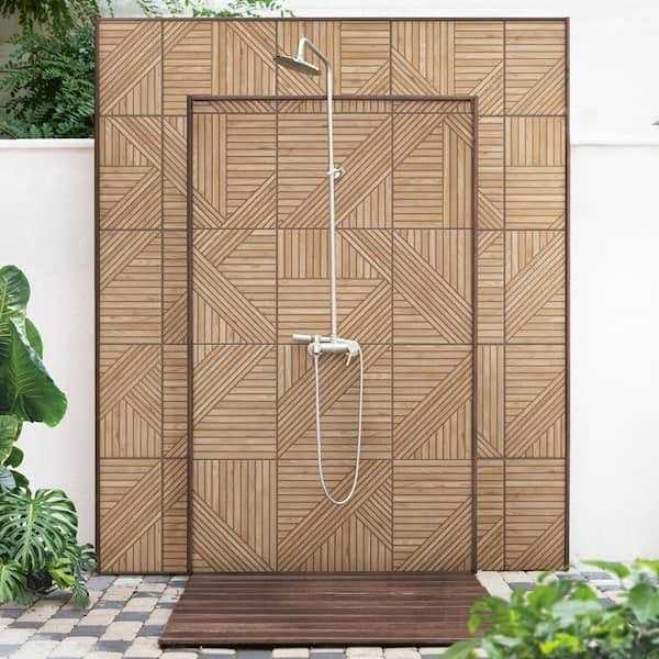 Merola Tile Tangram Wood 17-3/8 in. x 17-3/8 in. Porcelain Floor and Wall Tile - Cheap Fitting