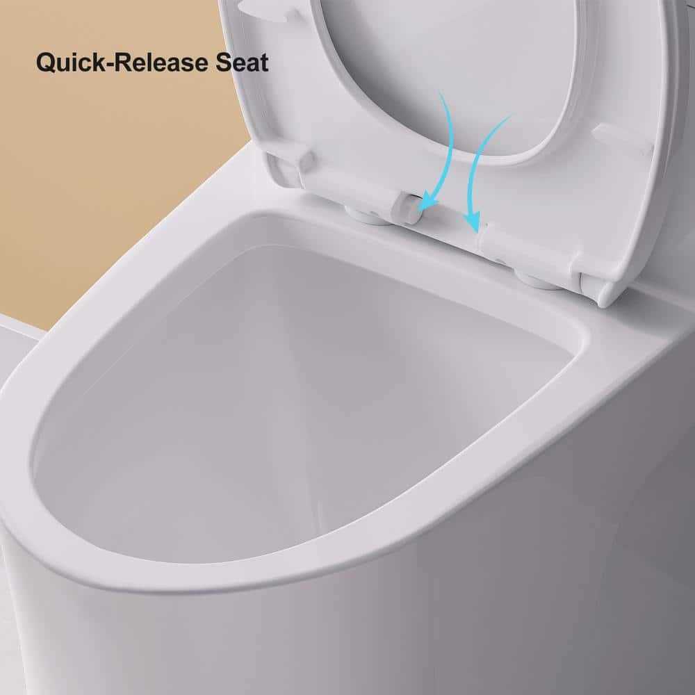 HOROW 1-Piece 0.8/1.28 GPF Dual Flush Elongated Toilet - Cheap Fitting