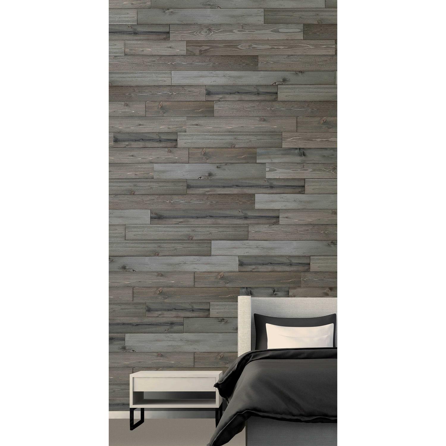 Design Innovations Weathered Grey Pine Wood Shiplap Wall Plank Kit 51005 - Cheap Fitting
