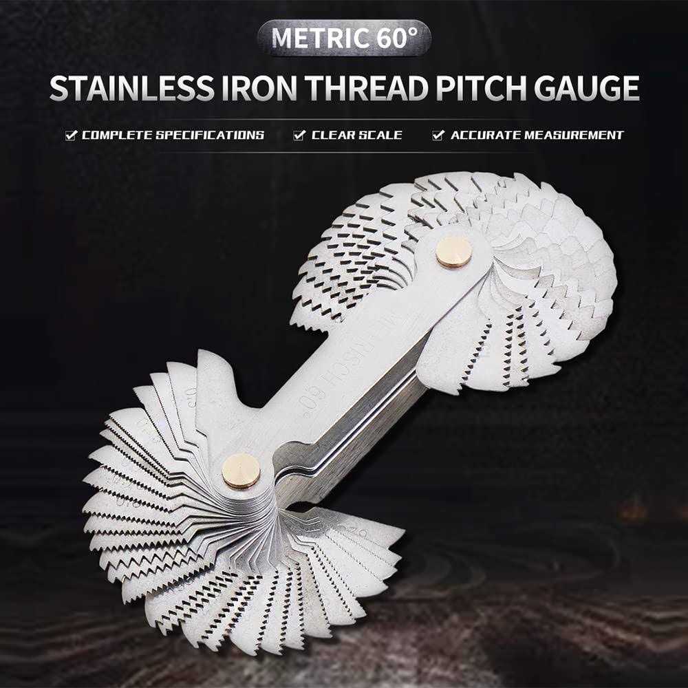 ChgImposs Metric & Imperial & US Screw Gauge SAE Whitworth 55 Degree & Metric 60 Degree & & US 60 Degree Thread Pitch Gauge for Industrial - Cheap Fitting