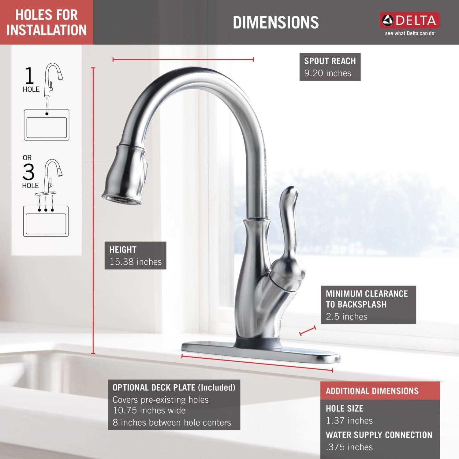 Delta Leland Single Handle Pull-Down Kitchen Faucet with Touch2O - Cheap Fitting