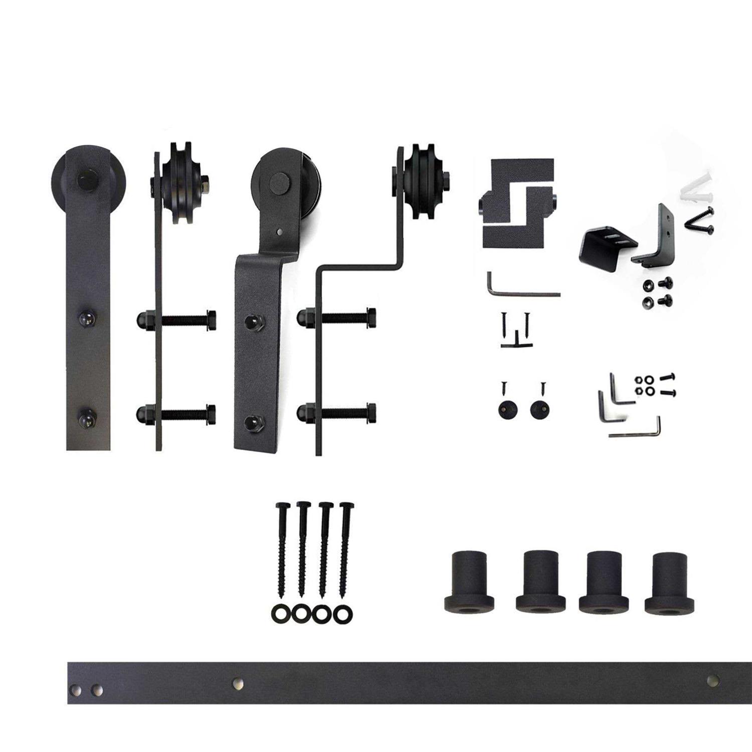 Classic Design Single Bypass Barn Door Hardware Kit Homacer Track Length - Cheap Fitting
