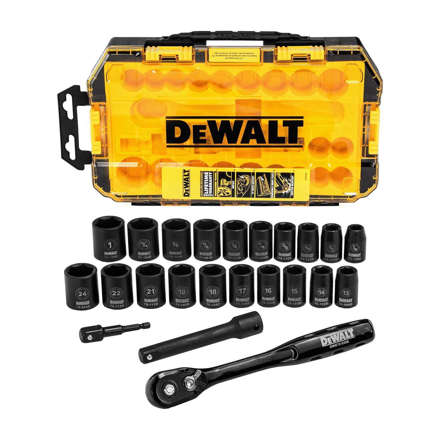 DEWALT DWMT74739 1/2 Drive Impact Socket Set - Cheap Fitting