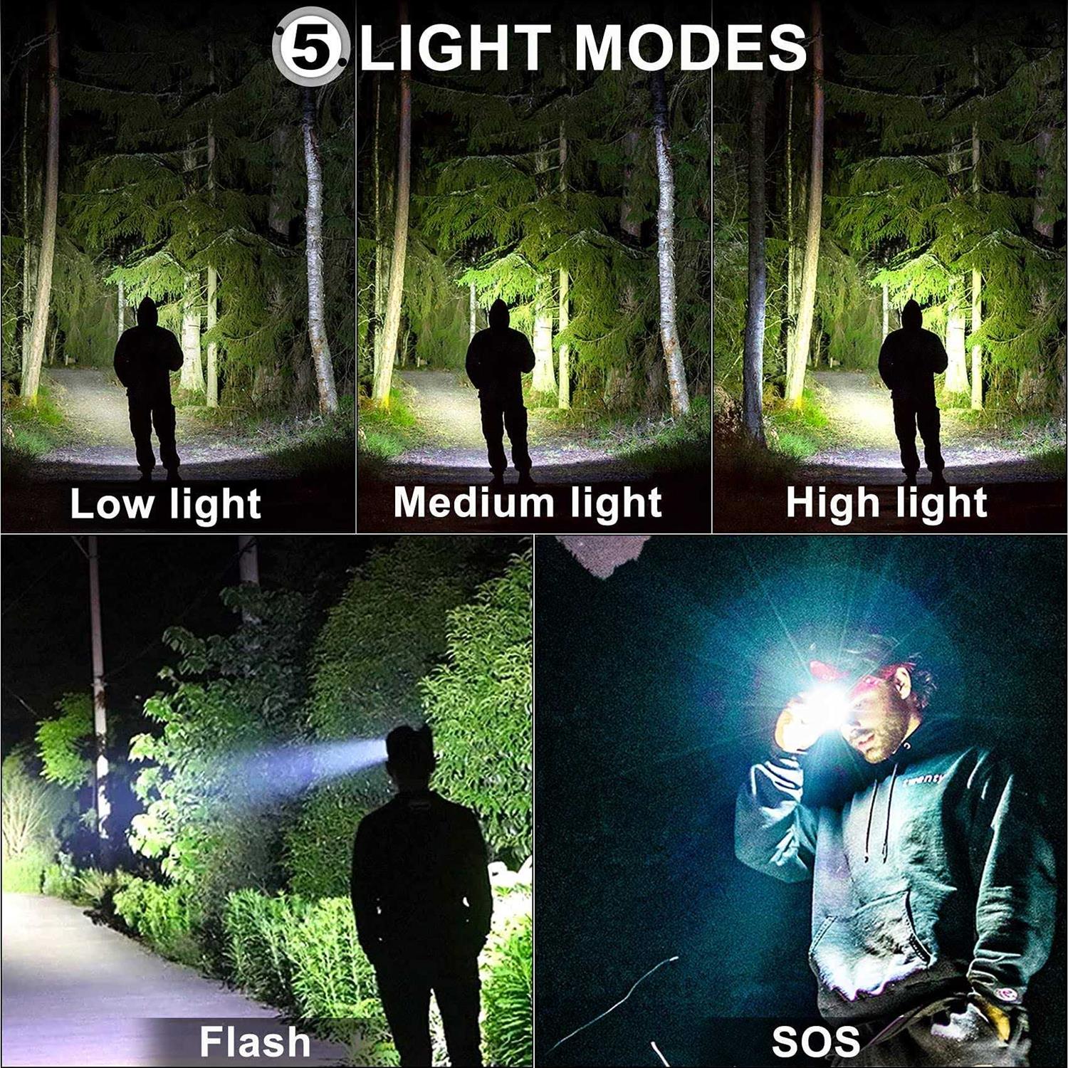 Bud K LED Headlamp USB Rechargeable Head Lamp XHP70 Super Bright 90000 High Lumen with 5 Modes - Cheap Fitting
