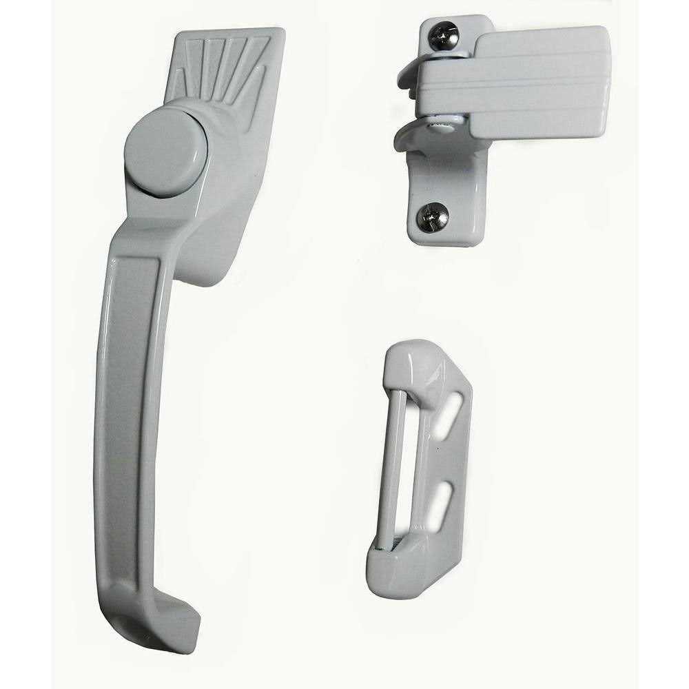 Barton Kramer 4 in. L Powder Coated White Aluminum Patio Door Handle Set - Cheap Fitting