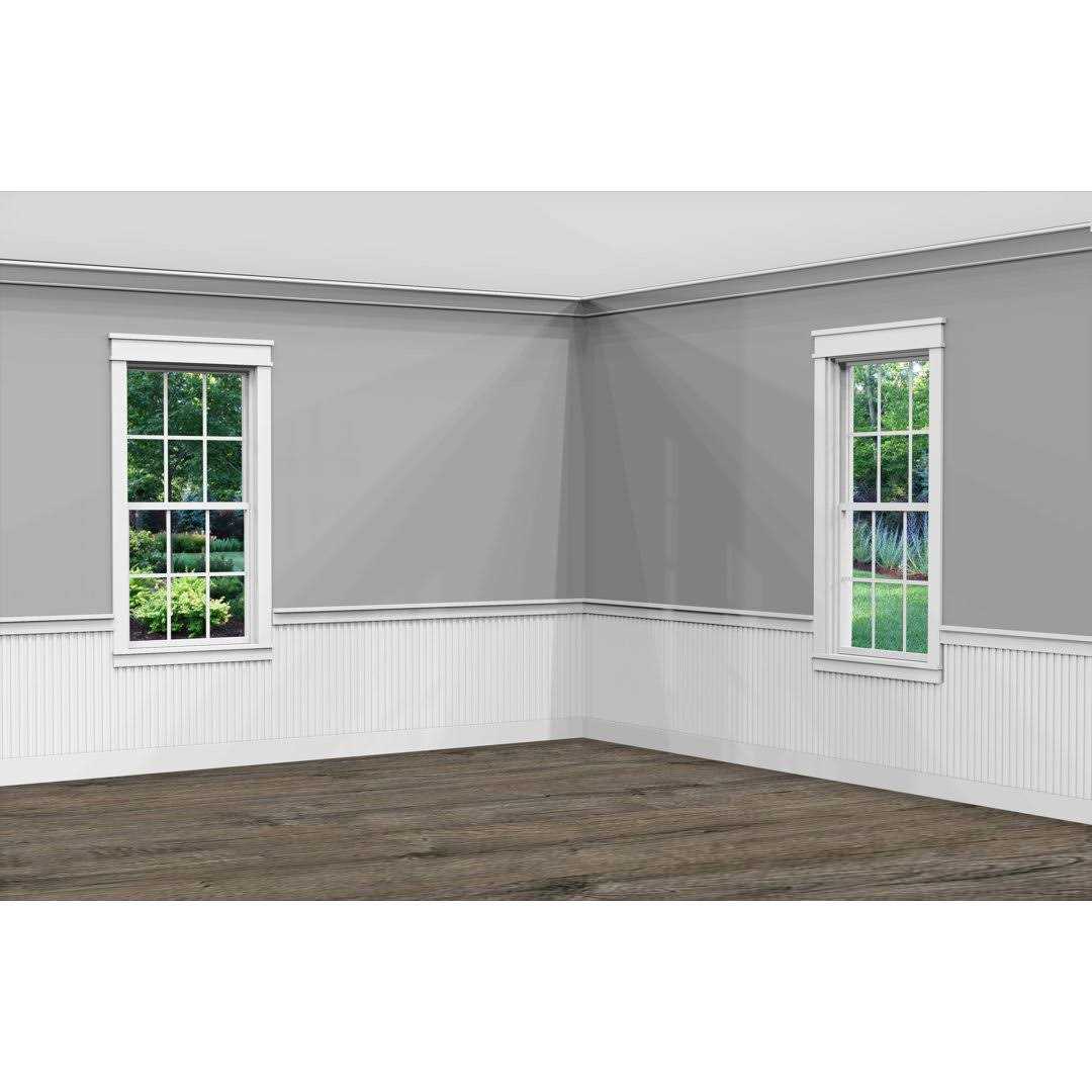 Ornamental Mouldings .75 in. D x 94.5 in. L Unfinished Aspen Wood Kessler Wainscot Kit Panel Moulding - Cheap Fitting