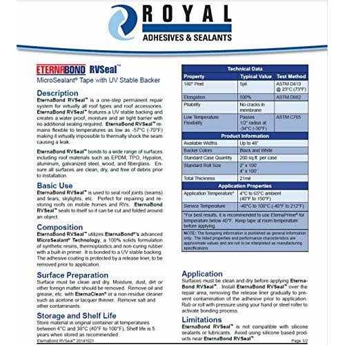 Eternabond Rv Mobile Home Roof Seal Sealant Tape & Leak Repair Tape 4 x 50′ Roll - Cheap Fitting