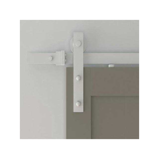 Quiet Glide 78-3/4 in. Soft Close White Sliding Barn Door Hardware and Track Kit NT.1400.09W.01-SC - Cheap Fitting