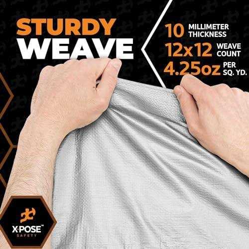 Xpose Safety Safety Heavy Duty Poly Tarp 10 Mil Thick Waterproof - Cheap Fitting