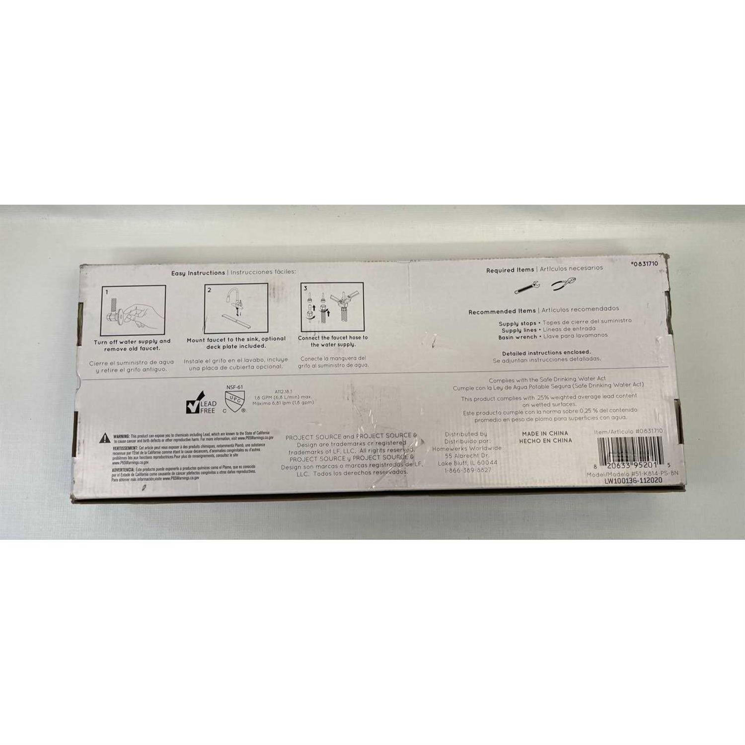 Project Source Stainless Steel 1-Handle Deck-Mount Pull-down Handle Kitchen Faucet - Cheap Fitting