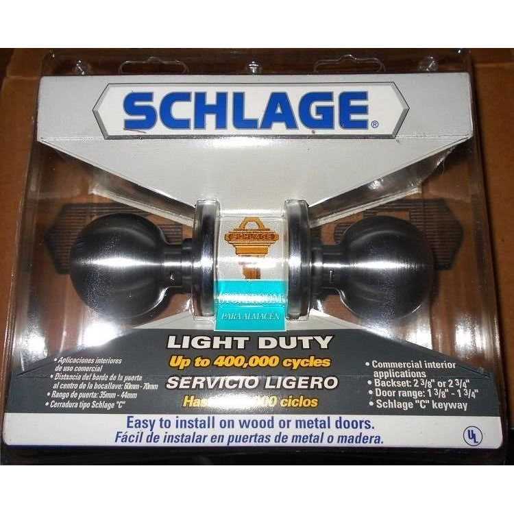 Schlage Orbit Satin Chrome Storeroom Lockset 1-3/4 - Cheap Fitting