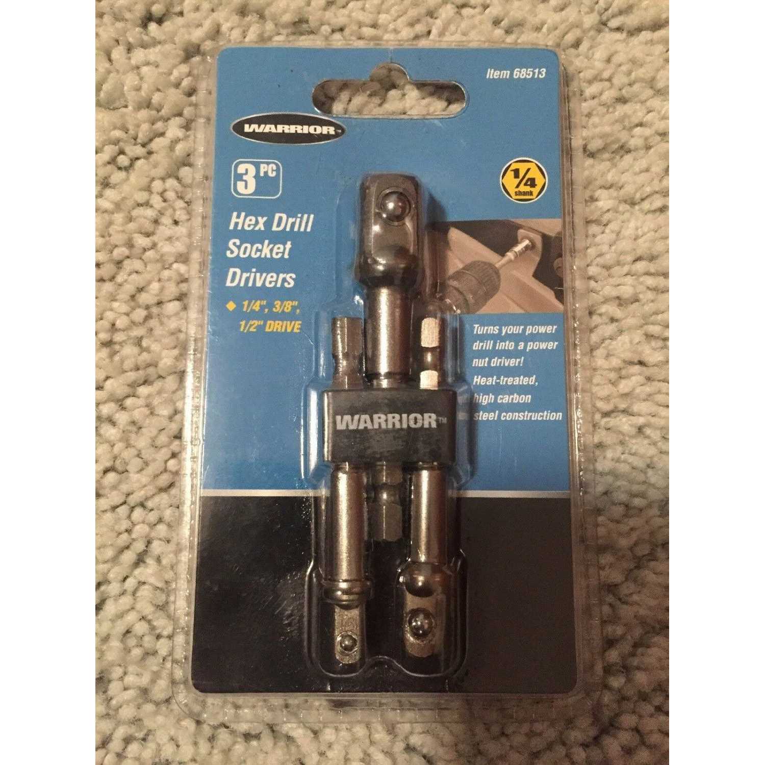 Warrior 68513 Hex Drill Socket Driver Set 3 Pc - Cheap Fitting