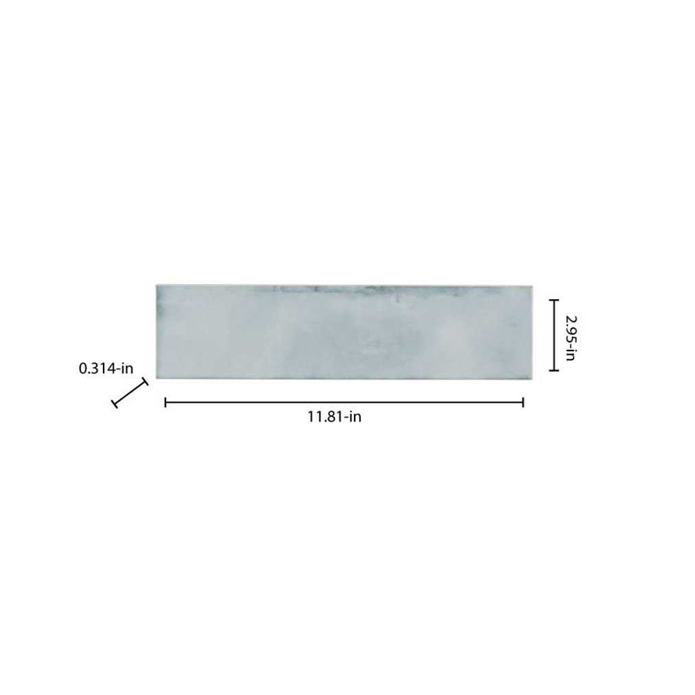 Boutique Ceramic Stone Hearth Sky Blue 3-in x 12-in Glossy Cement Subway Wall Tile LW210618007 - Cheap Fitting