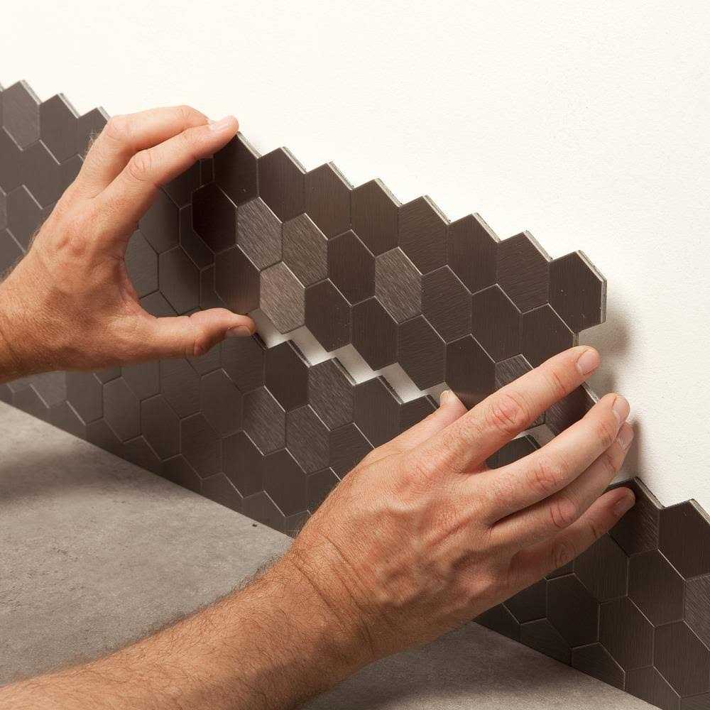 4W x 12H Aspect Peel and Stick Honeycomb Matted Metal Backsplash Tile Kit - Cheap Fitting