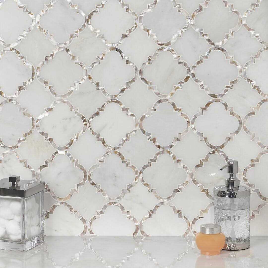 Ivy Hill Tile Veil Diana White 13.8 in. x 13.8 in. Polished Marble Mosaic Tile - Cheap Fitting