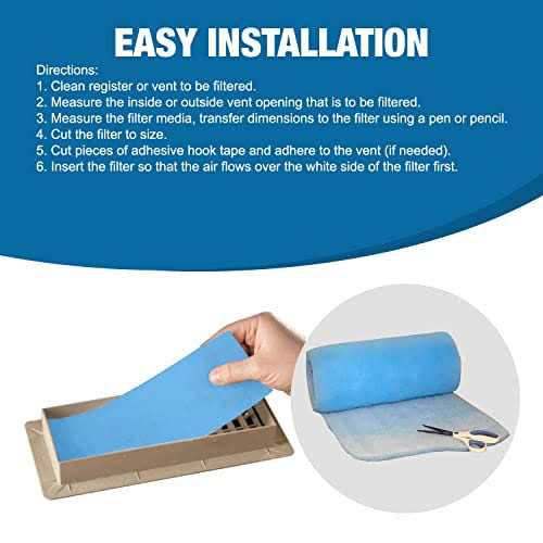 Cut to Size Floor Vent Filters Kit for home. MERV 8 Electrostatic Air Filter Roll & Adhesive Hook Tape - Cheap Fitting