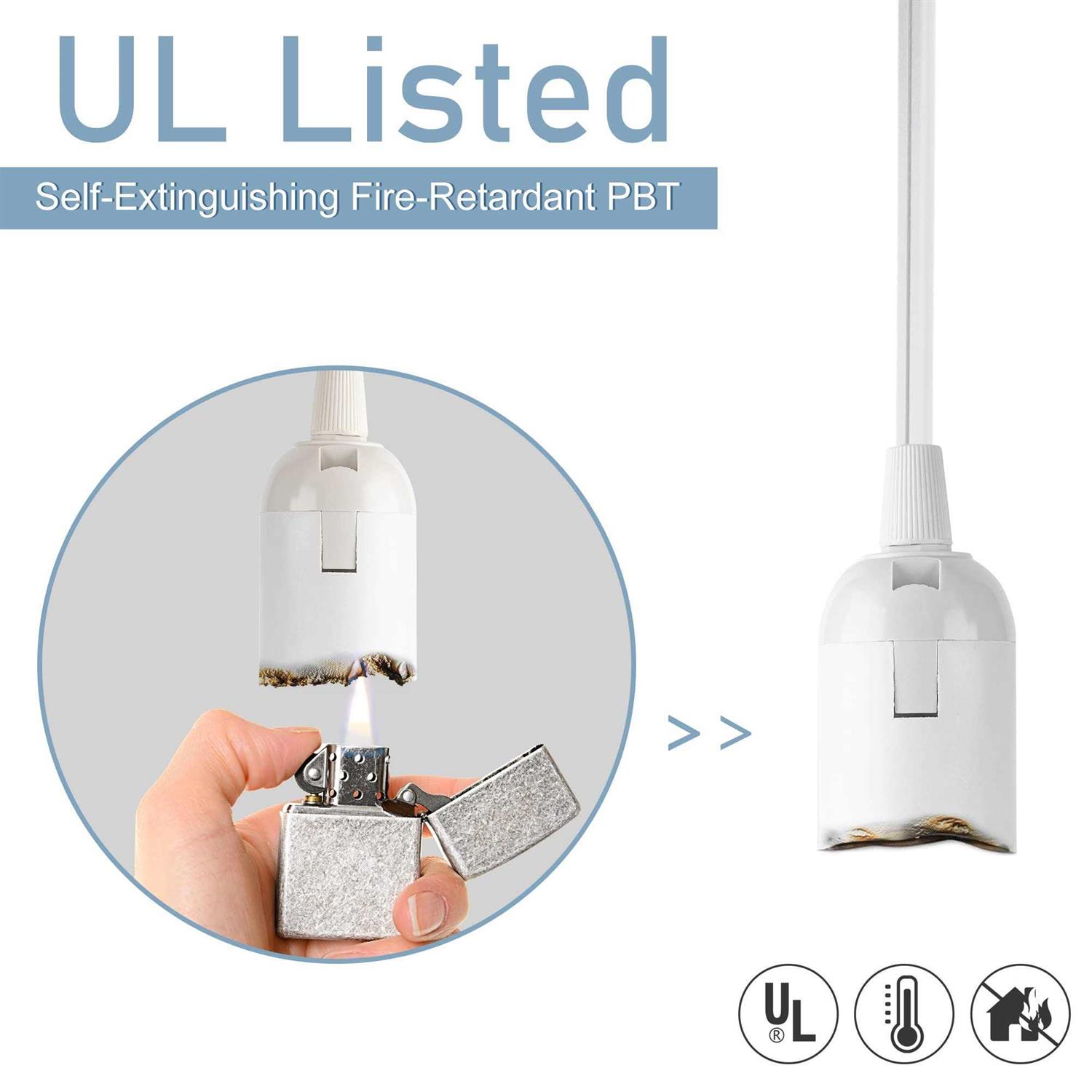 Jackyled Extension Hanging Lantern Cord Cable UL 360w with E26 E27 Socket On/Off Button Pendant Lighting - Cheap Fitting