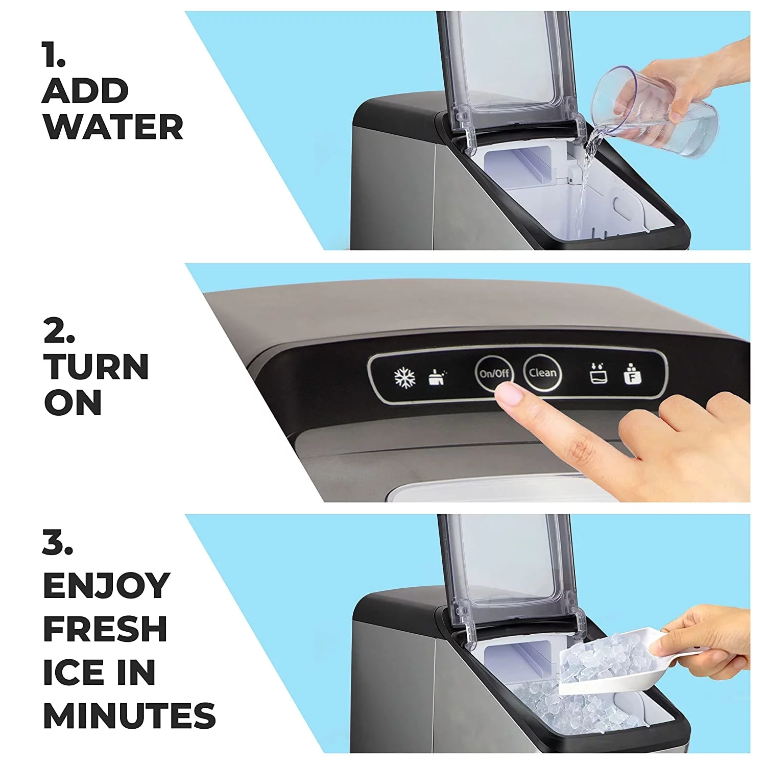 Nugget Ice Maker Countertop, 30Lb Pebble Pellet Ice per Day, Auto-Cleaning, Stainless Steel - Cheap Fitting