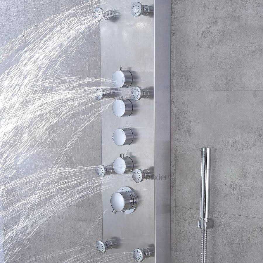 Luxier SP22-CEC 61 in. 8-Jet Waterfall Shower Panel Tower System - Cheap Fitting
