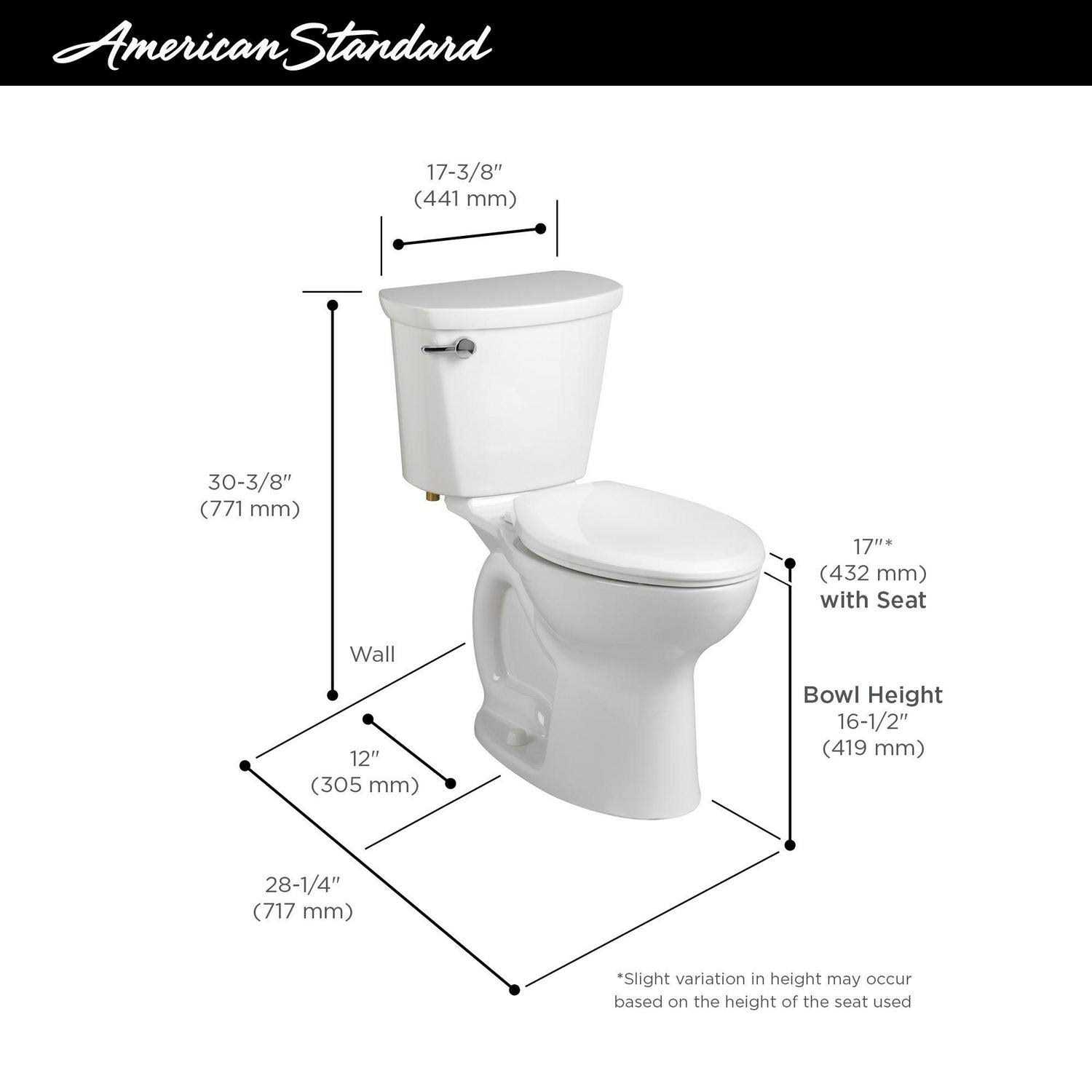 American Standard 215BA.004.020 Cadet Pro 1.6 GPF Round Two-Piece Toilet - Cheap Fitting