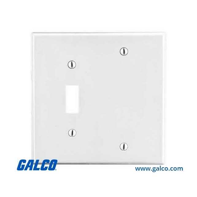 Hubbell – P113W – Wall Plate, 2-Gang, 1 Toggle, Blank, White - Cheap Fitting