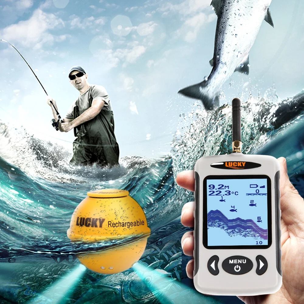 LUCKY Detector,Professional Sounder Wireless Sonar Fish Probe Fish Probe With Wireless Sonar Fish Probe With Dot Sounder Wireless Sonar Portable Professional Sounder - Cheap Fitting