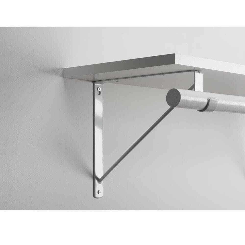 Everbilt White Heavy-Duty Shelf Bracket and Rod Support - Cheap Fitting