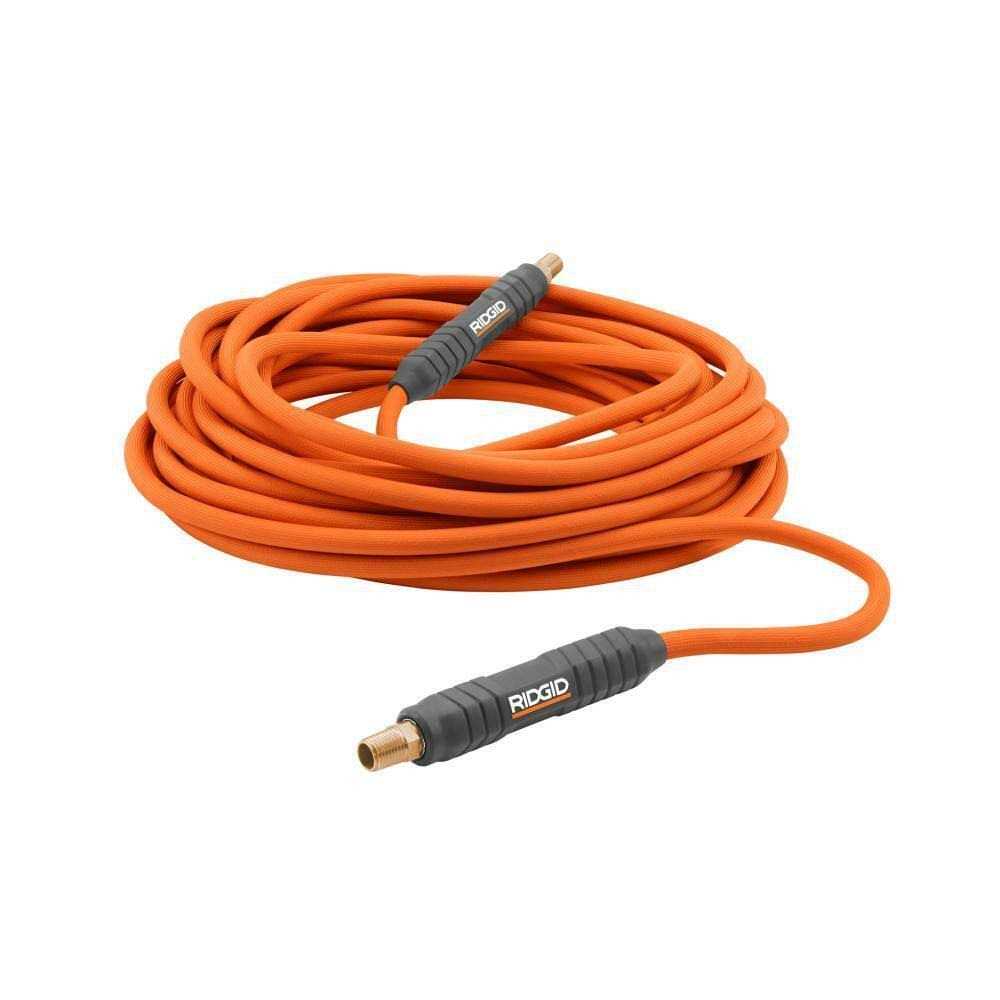 RIDGID 1/4 in. 50 ft. Lay Flat Air Hose - Cheap Fitting