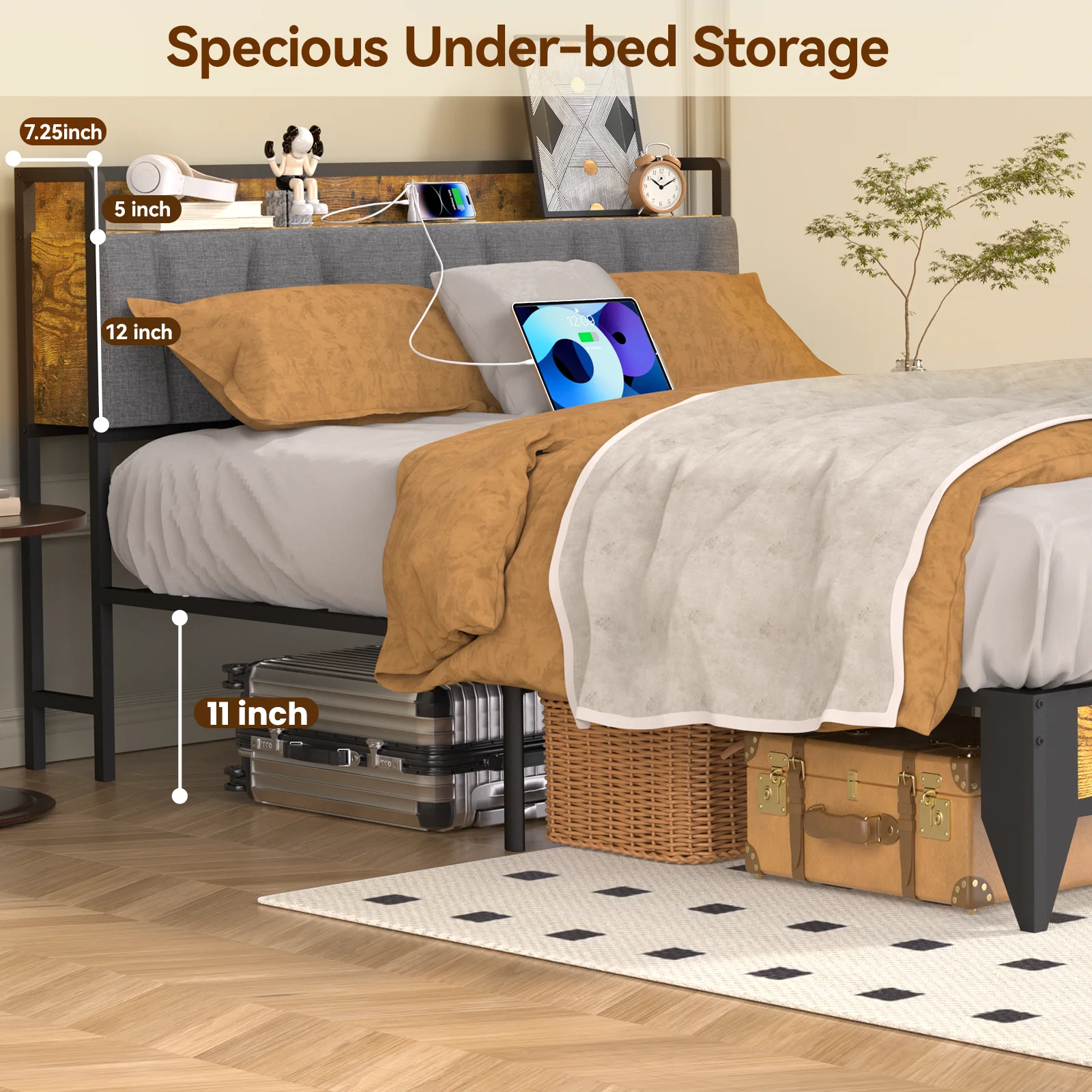 Behost Queen Bed, Queen Bed Frame with Headboard and Storage - Cheap Fitting