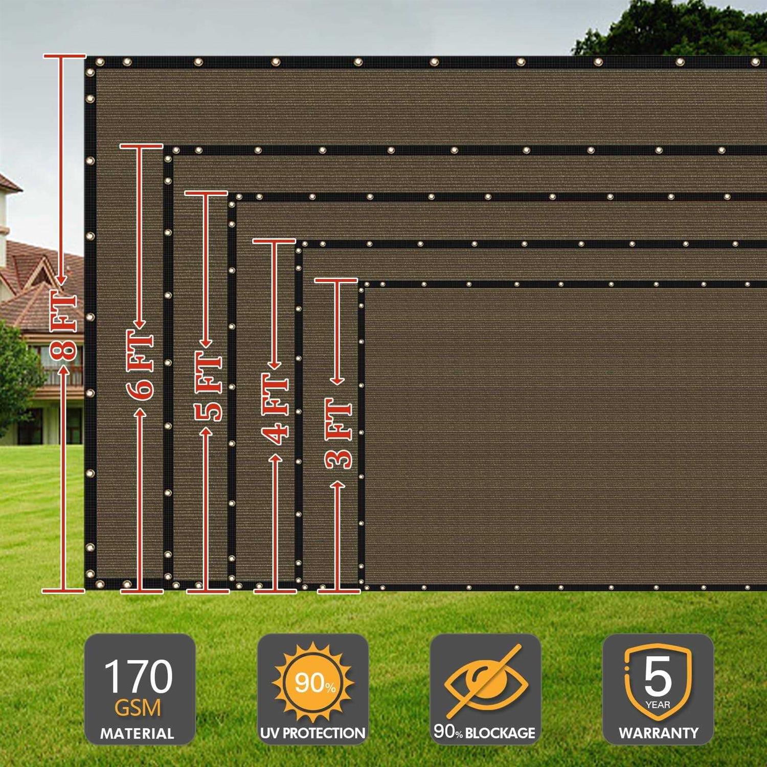 Cisvio x50ft Privacy Screen Fence 90% Blockage Heavy Duty Protective Covering Mesh Fencing for Outdoor Patio Lawn Garden Balcony - Cheap Fitting