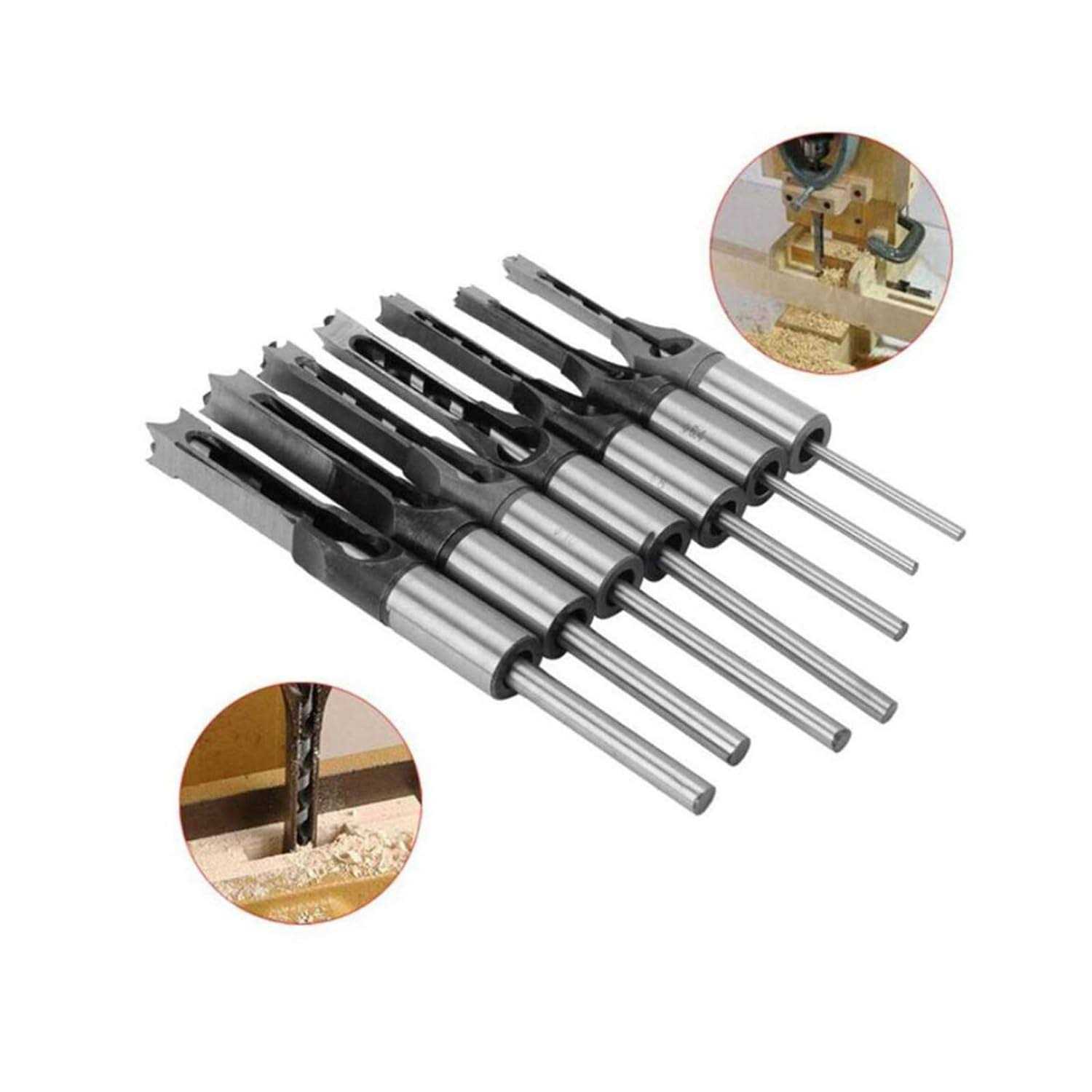 CDIYTOOL Woodworking Square Hole Drill Bits, Wood Mortising Chisel Set Wood Square Hole Mortising Chisel Drill Bits for Mortising Machines and Drill Press - Cheap Fitting