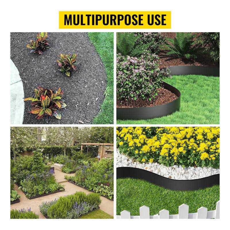 VEVOR Landscape Edging 10 inch Depth Total Length Recycled HDPE Coiled Terrace Board - Cheap Fitting