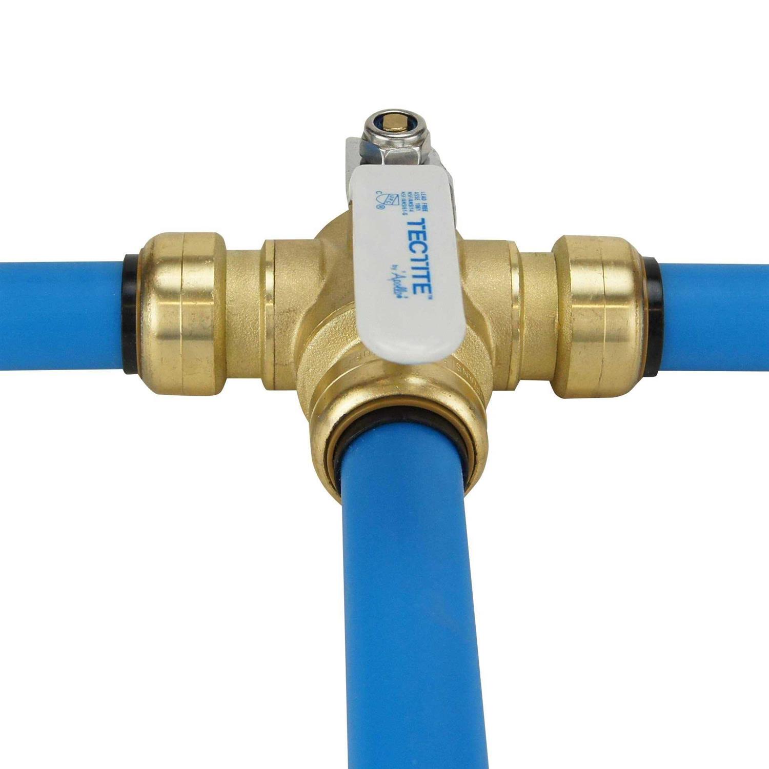 Tectite 3/4 in. Brass Push-To-Connect 3-Way Ball Valve FSBBV334 - Cheap Fitting