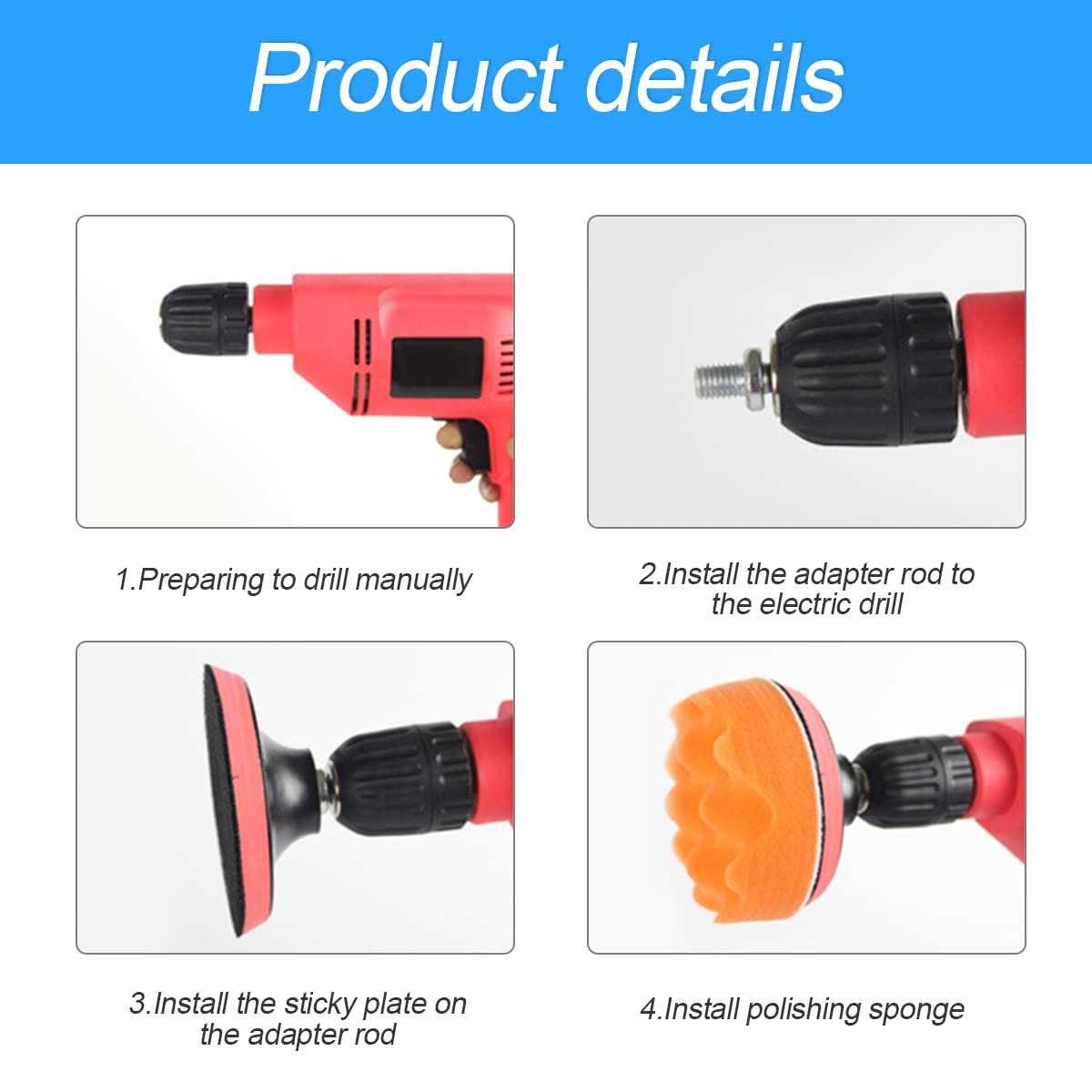 22 Pcs Drill Polishing Buffing Pads Kit Car Foam Drill 3 Buffing Pads - Cheap Fitting