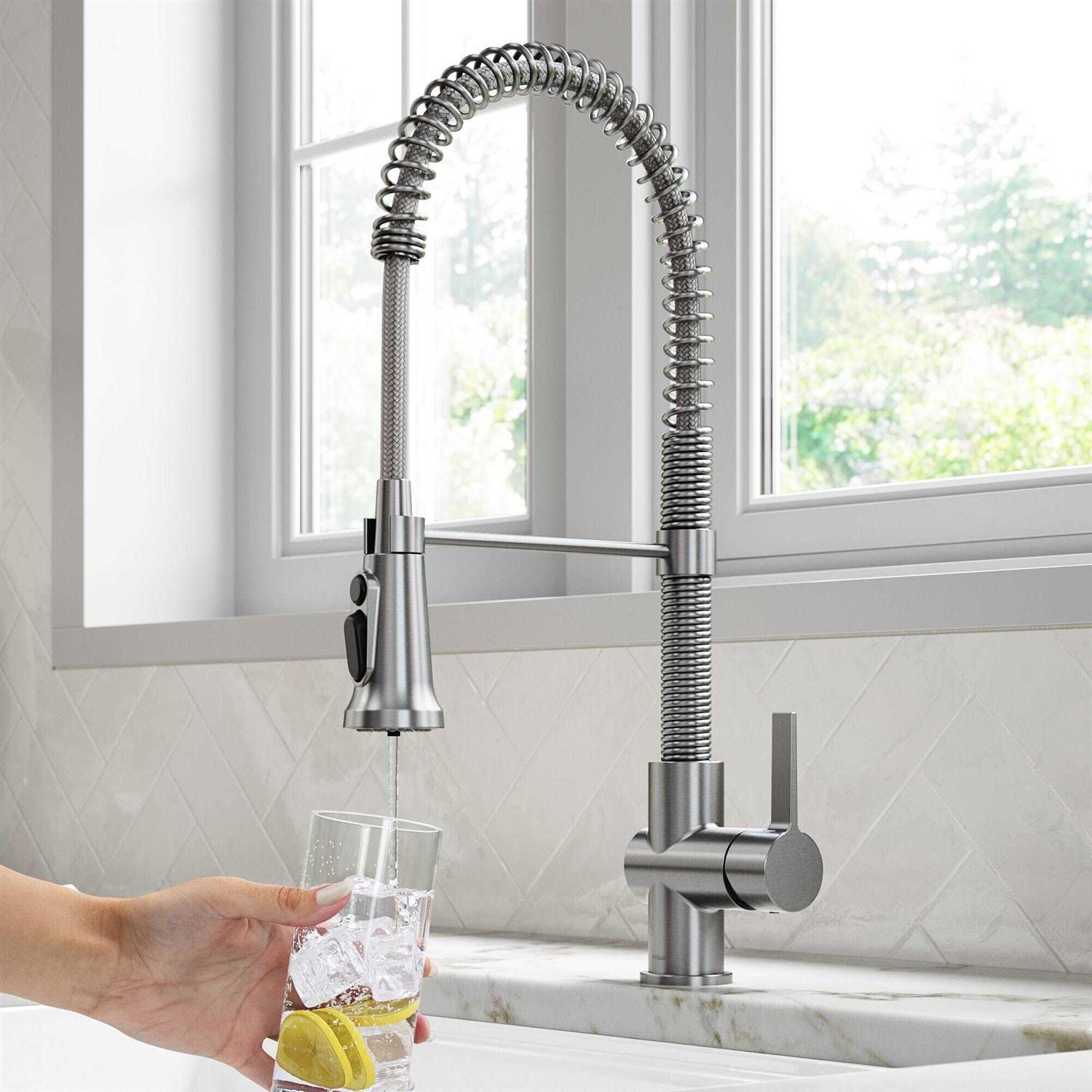 Kraus FS-1000-KFF-1691 Purita 2-Stage Under-Sink Filtration Britt 2-in-1 Pull-Down Single Handle Water Filter Kitchen Faucet - Cheap Fitting
