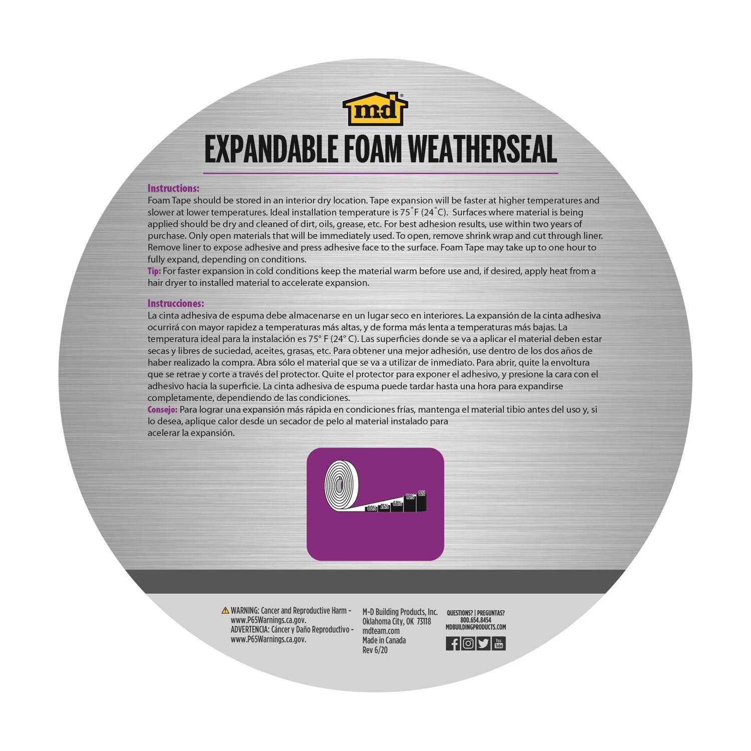 M-D Building Products Platinum Foam Waterproof Weatherseal for Multi-Purpose - Cheap Fitting