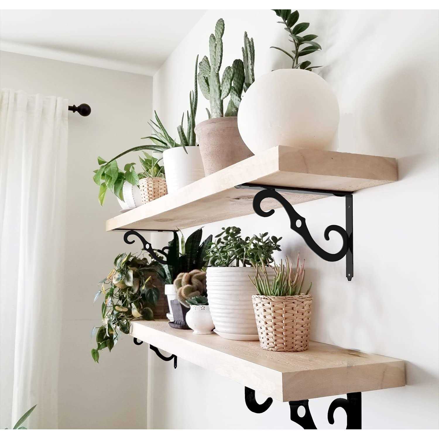 ETECHMART Decorative Shelf Brackets 5 Inch Wall Mounted Floating Shelf Bracket for Diy Open Shelving - Cheap Fitting