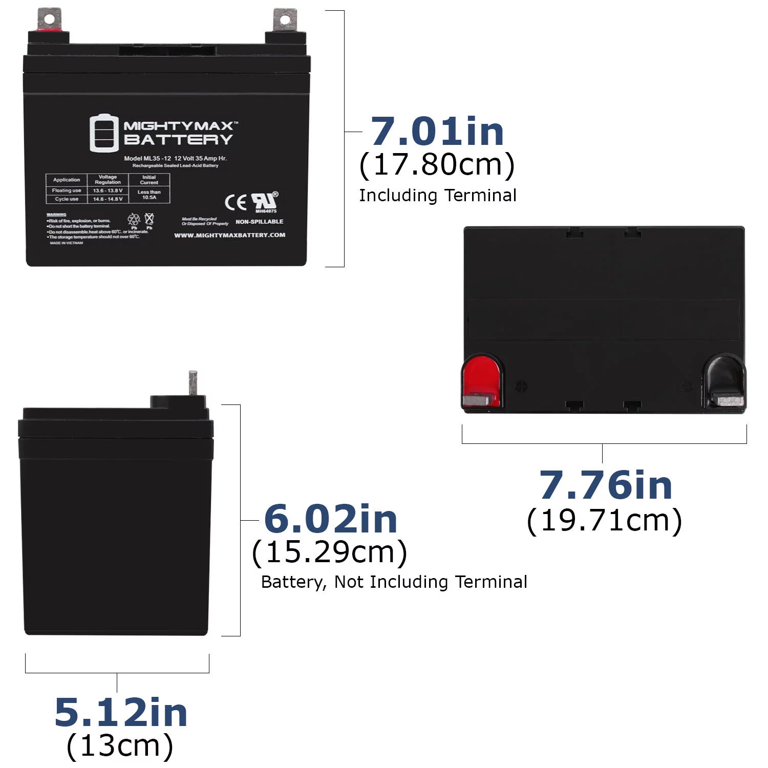 ML35-12 - 12V 35AH Sealed AGM Battery - Cheap Fitting