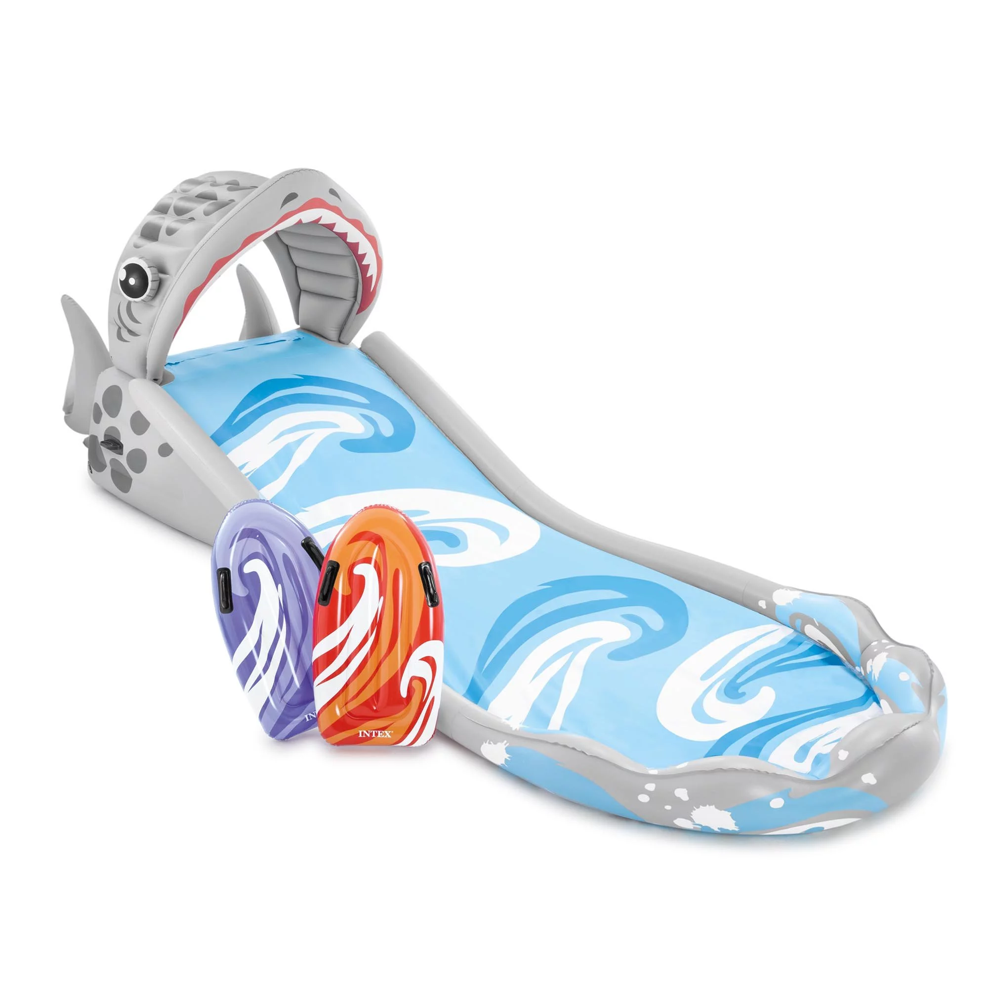 Intex Inflatable Backyard Water Slide with Surf Riders & Electric Air Pump - Cheap Fitting