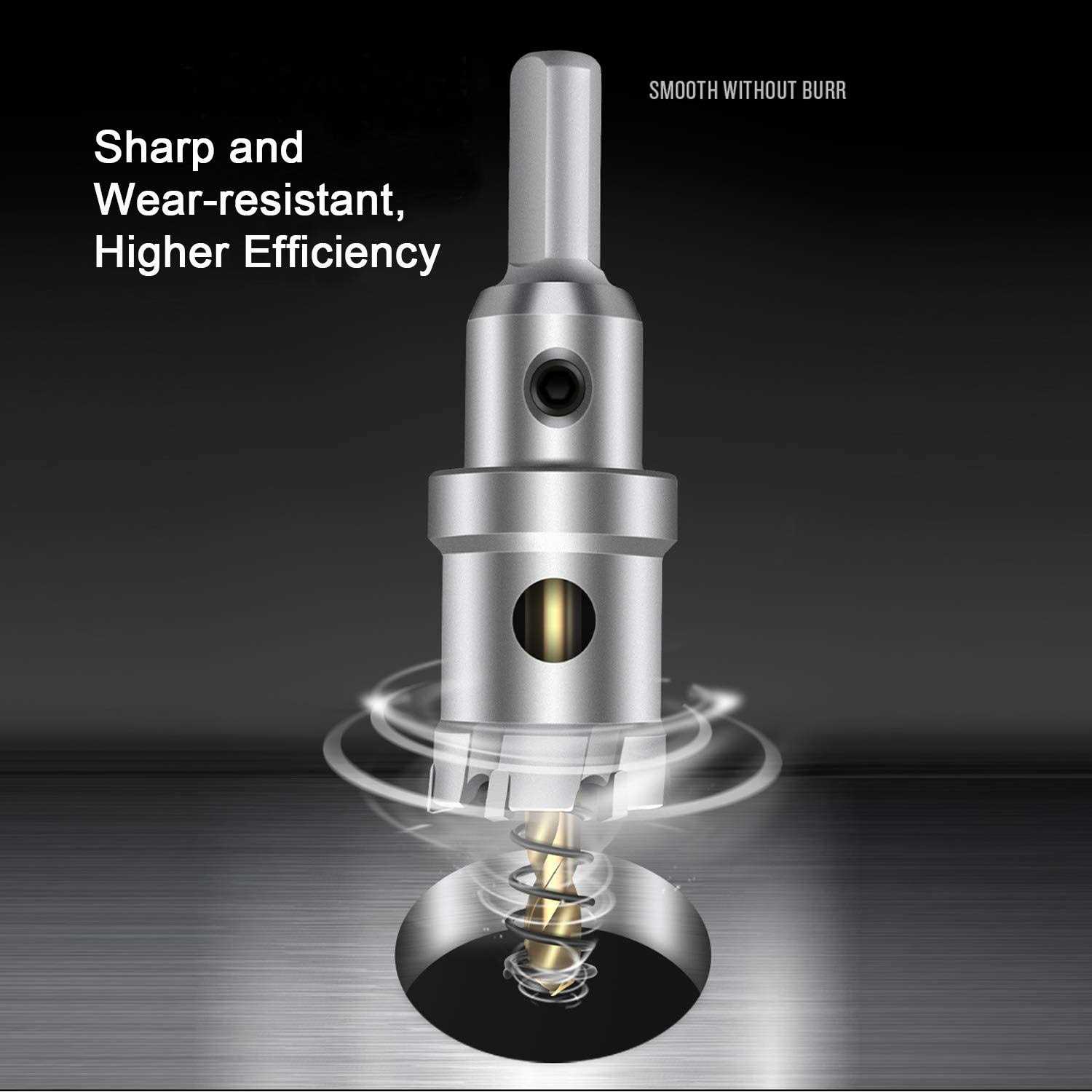 ASNOMY Tungsten Carbide Tipped Hole Saw Drill bit for Hard Metal T.C.T Hole Saw Cutter with 2pcs Titanium-Plated Pilot Drill bit - Cheap Fitting