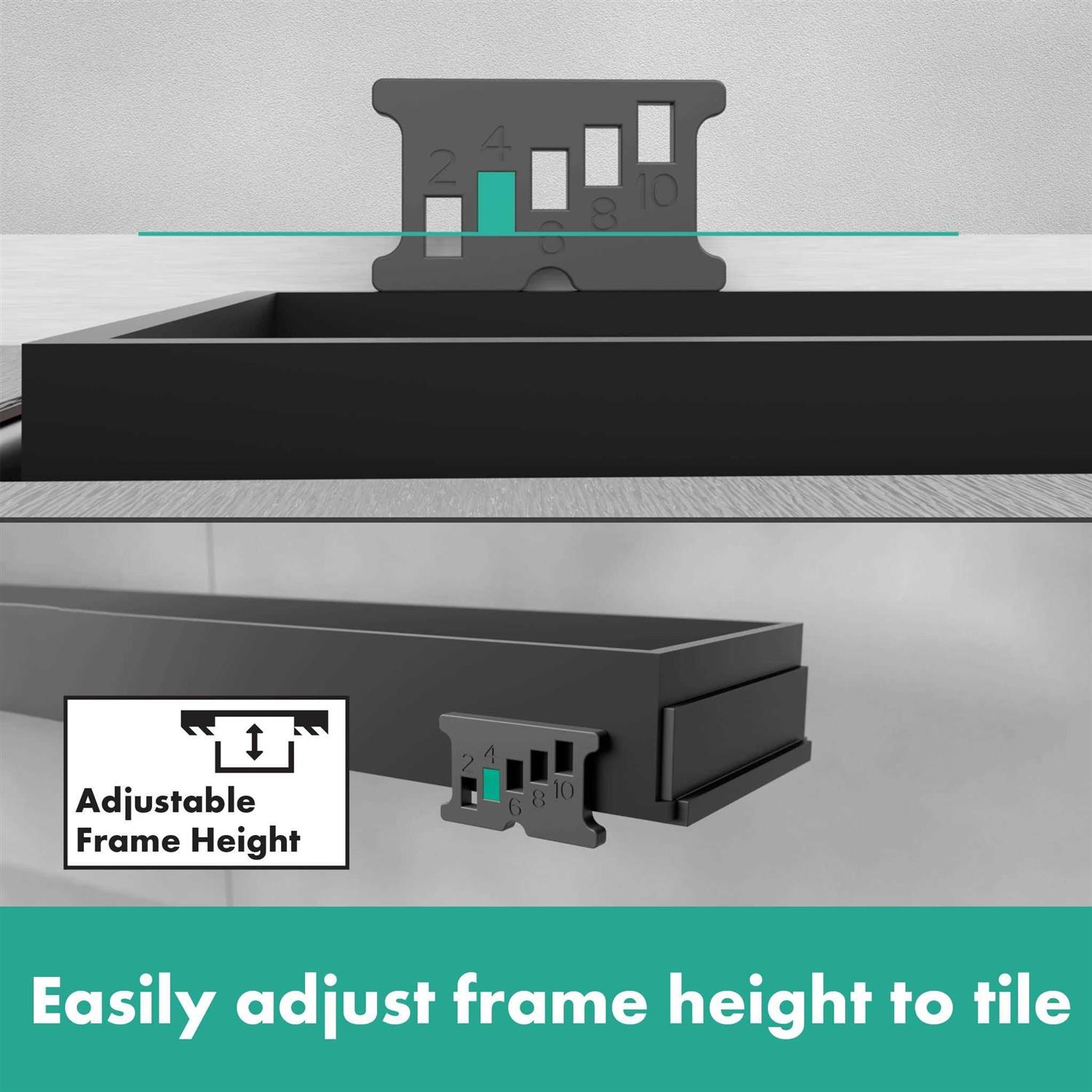 Hansgrohe RainDrain Match Trim Zero/ Tile 23 5/8 with Height Adjustable Frame 56036801 - Cheap Fitting