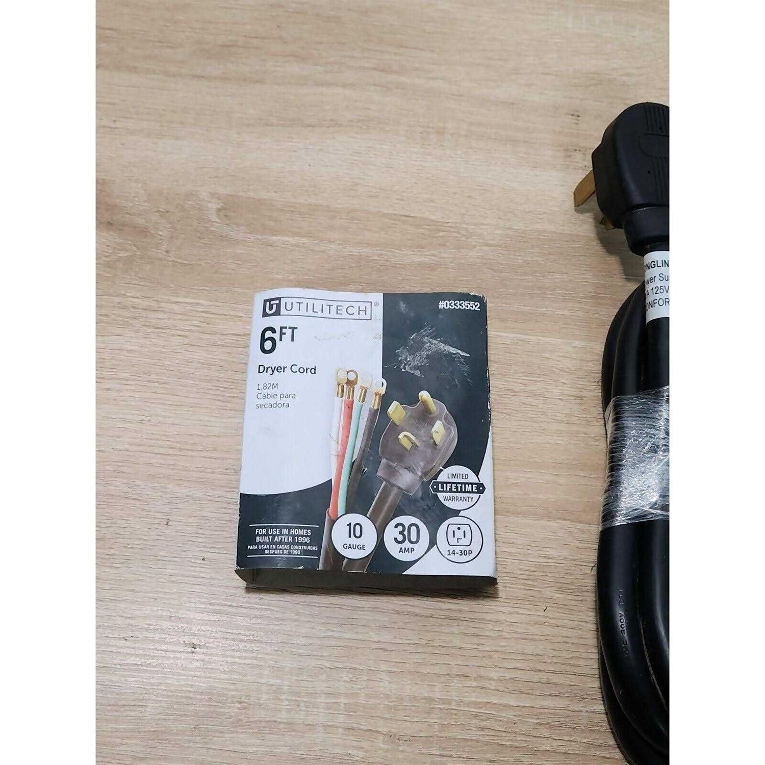 Utilitech 6-Ft 4-Prong Black Dryer Appliance Power Cord UTD100406 - Cheap Fitting