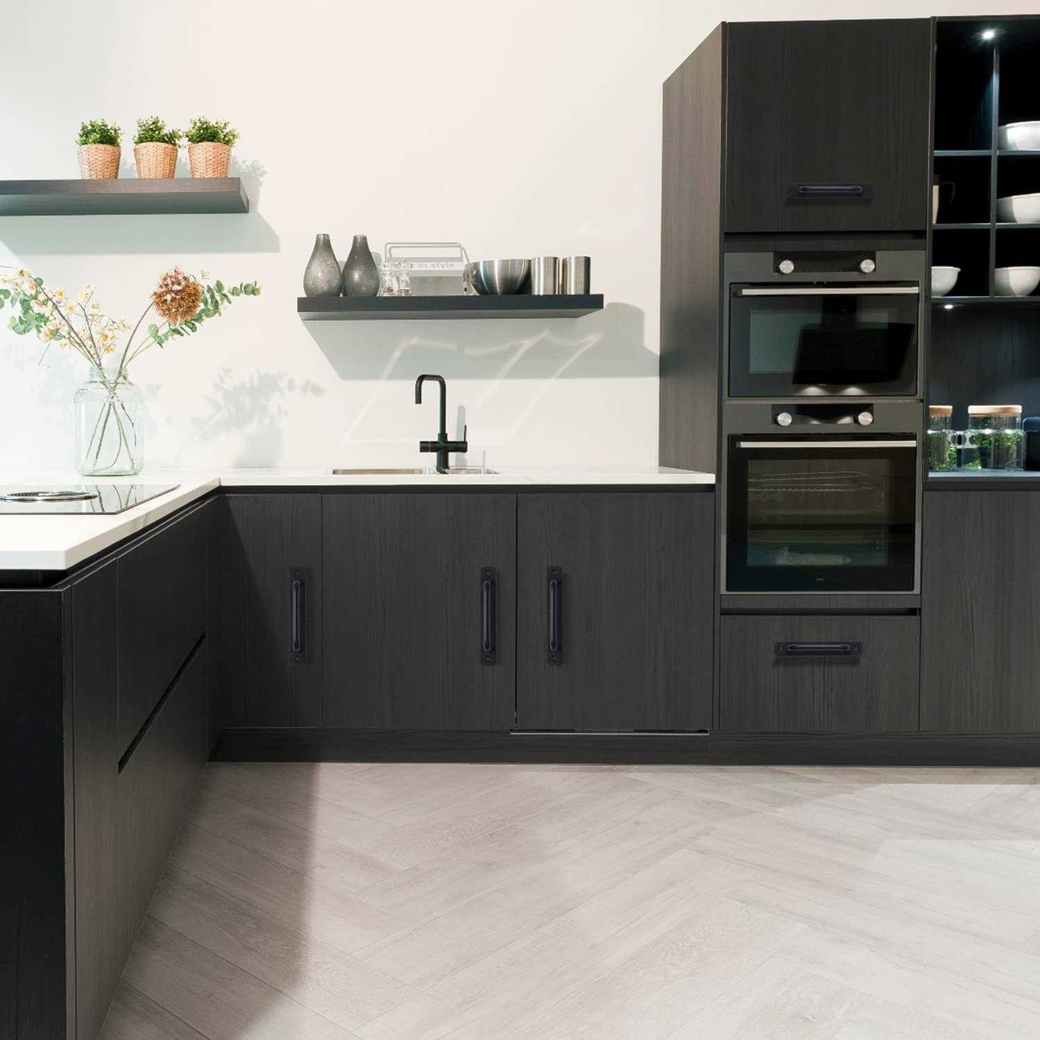 Westablize 5 Inch 128 mm Matte Black Cabinet Handles Aluminum Drawer Pulls Sliding Door Pulls - Cheap Fitting