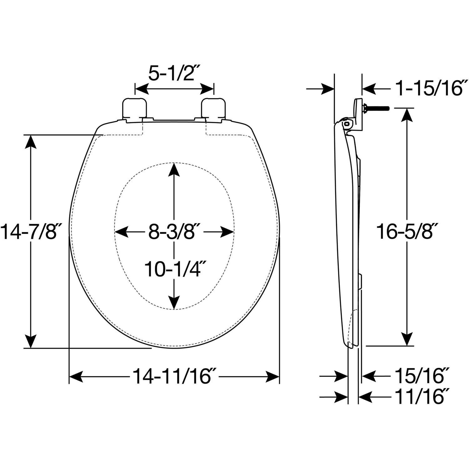 Mayfair Caswell Slow Close Round Plastic Toilet Seat - Cheap Fitting