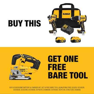 DEWALT 20V MAX XR Hammer Drill and ATOMIC Impact Driver 2 Tool Cordless Combo Kit and Jigsaw w - Cheap Fitting